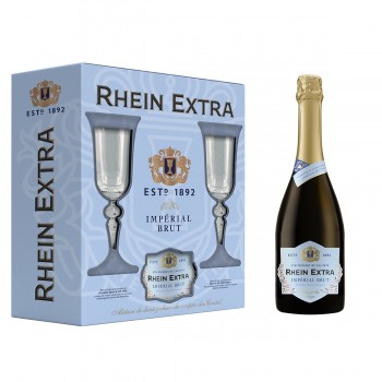 Spumant Rhein Brut Imperial + 2 pahare