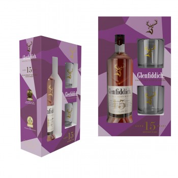 Glenfiddich 15 Ani  Solera + 2 Pahare